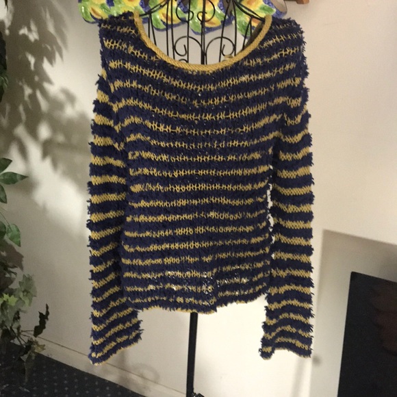 FREE PEOPLE STRIPED SWEATER BELL SLEEVES - Picture 3 of 3